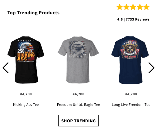 FloGrown top trending products carousel